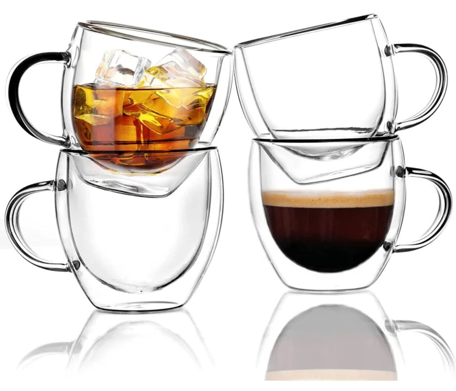 TAZA CON ASA ESPRESSO DOBLE CAPA 100 ML x 6UNID.